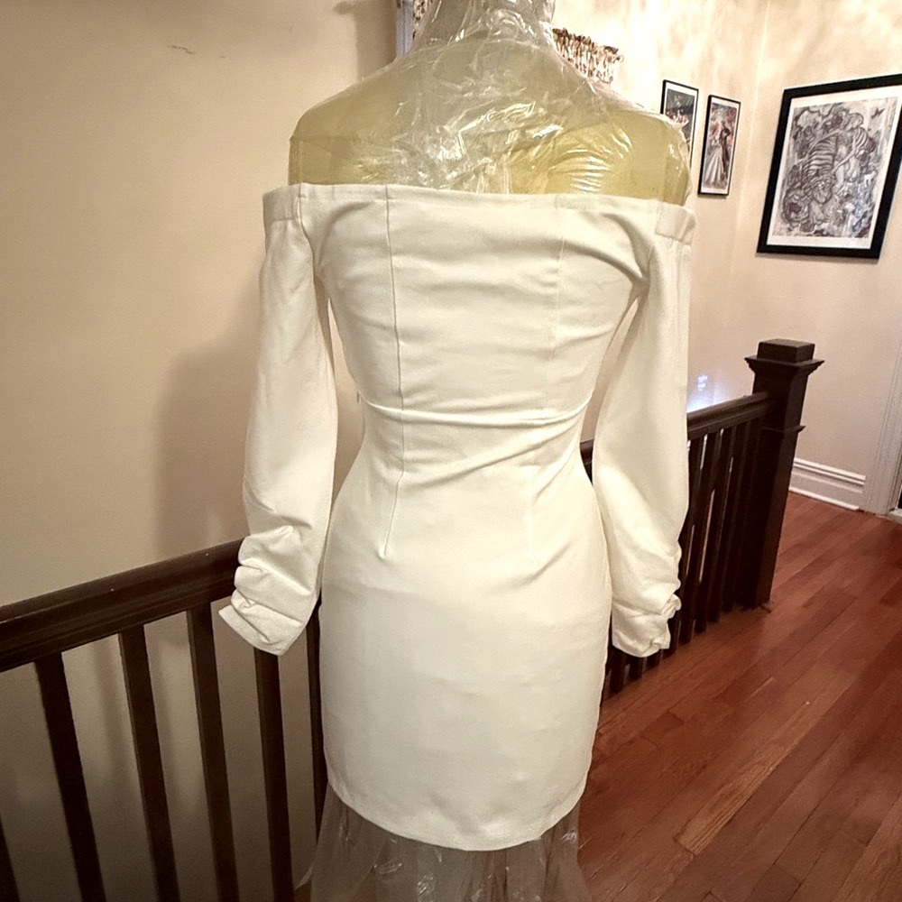 Anthropolgie BHLDN Gianna Off-Shoulder Ivory Dress - Picture 5 of 10